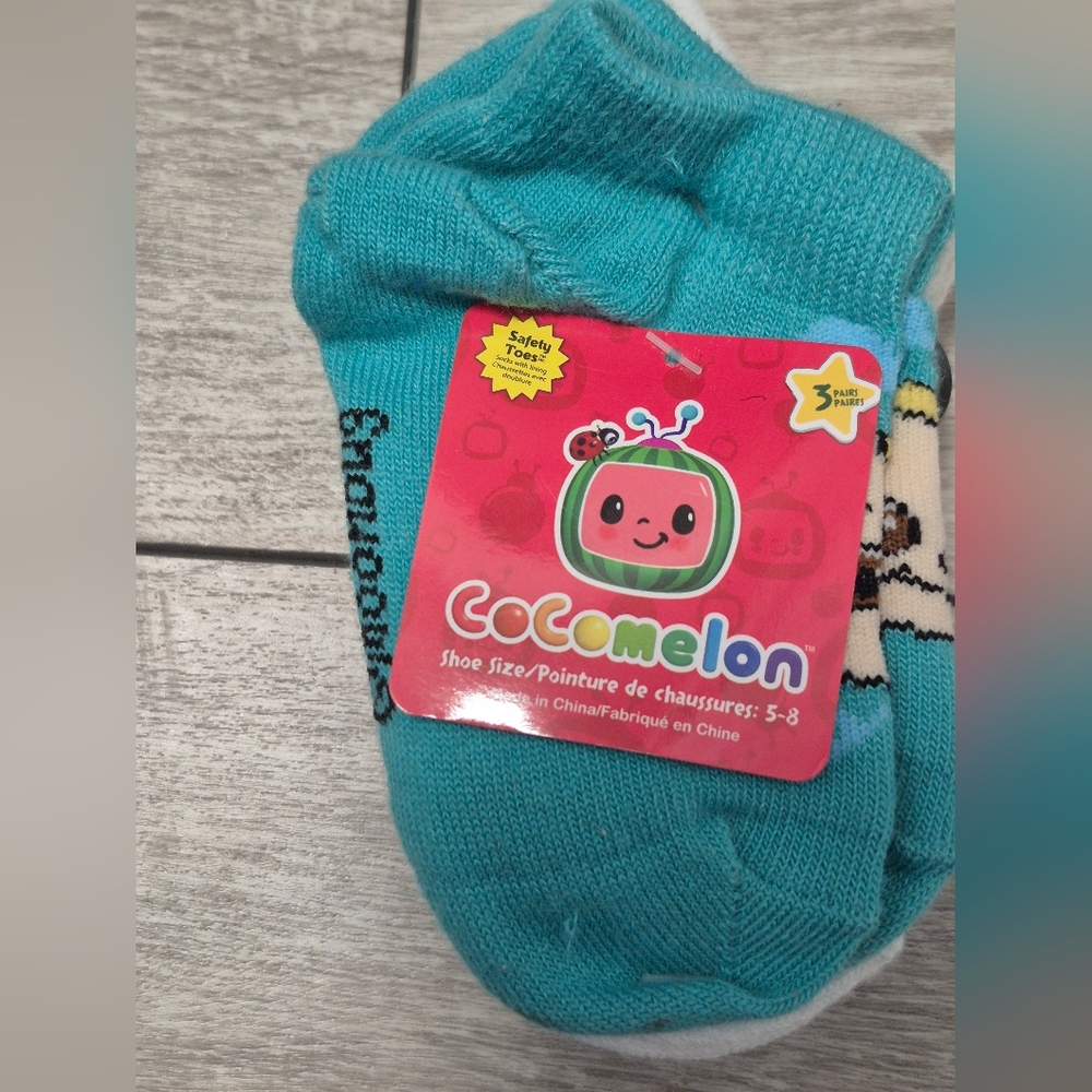 Brand New Cocomelon 3 Pairs Socks Set. For Shoe Size 5-8